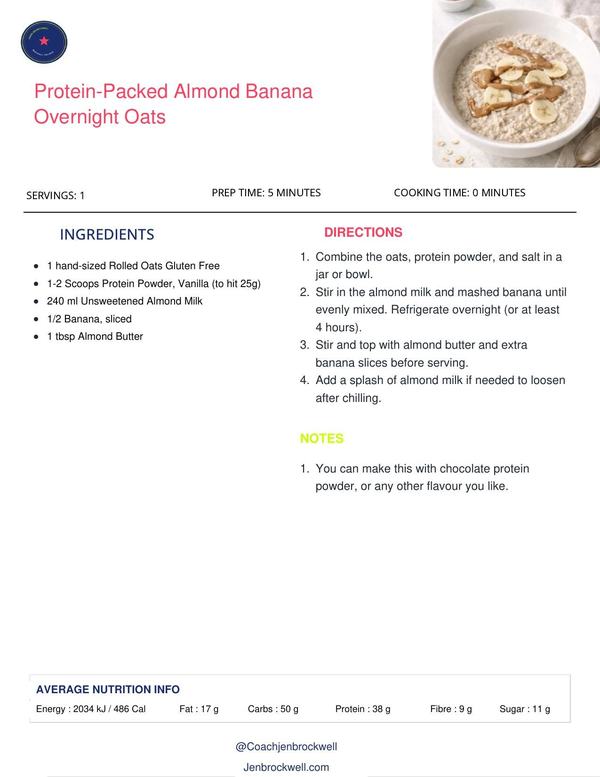 Protein-Packed Almond Banana Overnight Oats