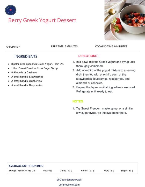 Berry Greek Yogurt Dessert