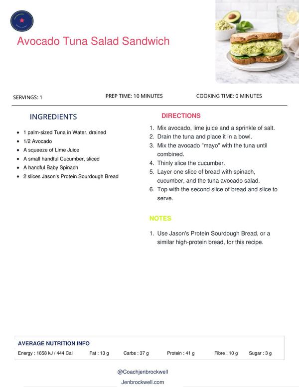 Avocado Tuna Salad Sandwich