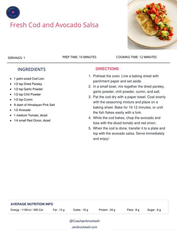 Fresh Cod and Avocado Salsa
