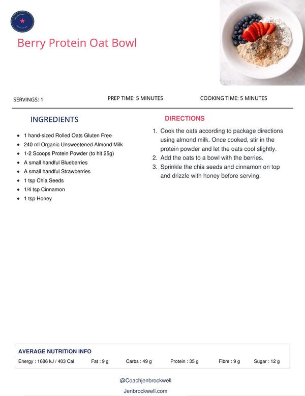 Berry Protein Oat Bowl