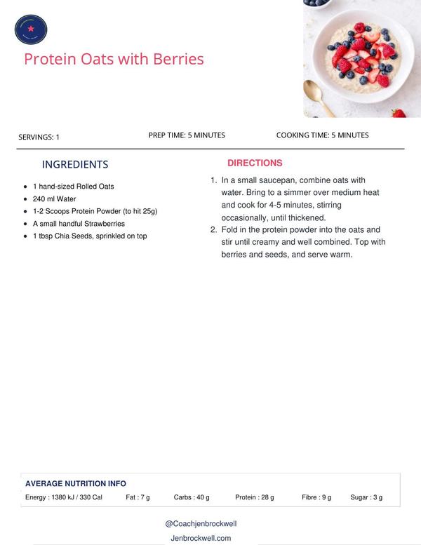 Protein Oats with Berries
